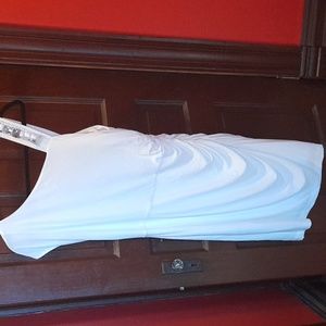 White dress with beaded shoulder strap